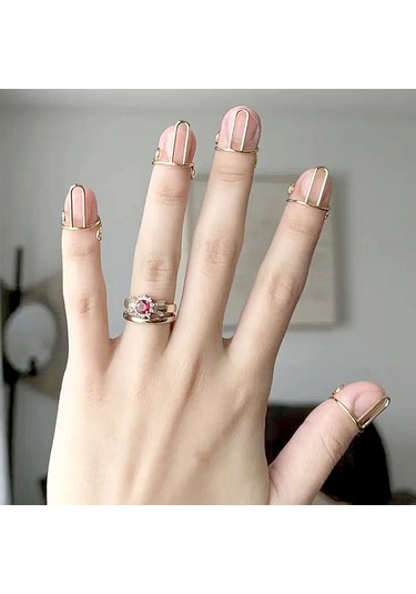 Youtek 10 Adet Yeniden Kullanılabilir Ayarlanabilir Metal Tırnak Yüzükleri - Pratik Dıy Tırnak Aksesuarı