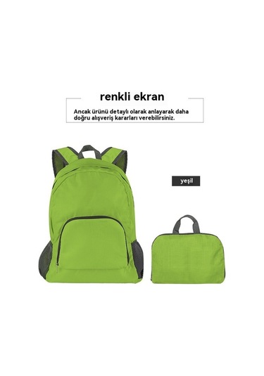 Açık Havada Katlanır Sırt Çantası Seyahat Sırt Çantası Ultra Hafif Suda Kalan Kadın Sırt Çantası 011-yeşil Yeşil