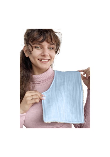 Müslin-havlu 2'li Çift Yönlü Omuz Bezi Gaz Çıkarma Bezi M-bej Krem - Mavi