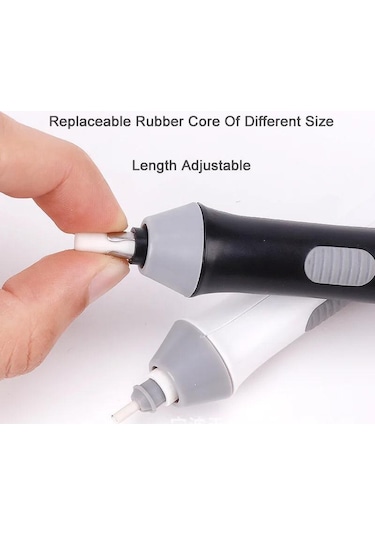 Tenwin Pilli Mekanik Silgi Beyaz Gövde İki Farklı Uçlu Set