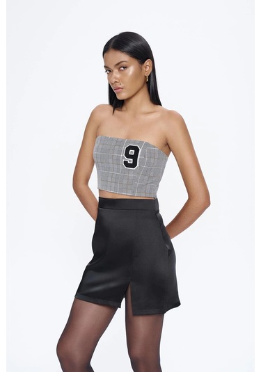 Olla Collection Nakış Detaylı Bluz Gri Gri