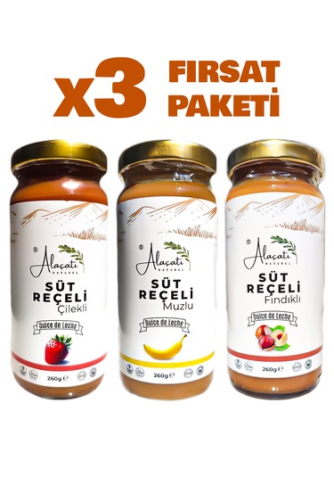 Muzlu-çilekli-fındıklı Süt Reçeli 260g X3 Adet