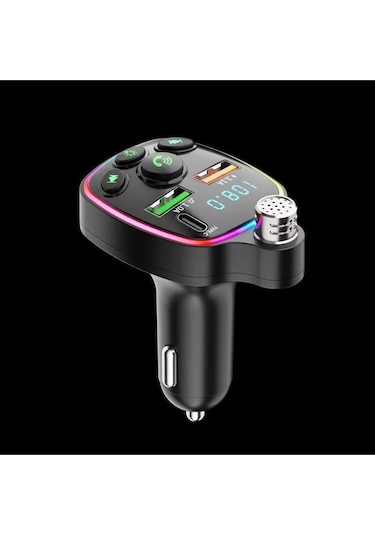 Bluetooth Araç Kiti Araç Fm Transmitter Usb Type-c Mp3 Sd Kart Flash Için Uygun Pd Çakmaklık Girişli
