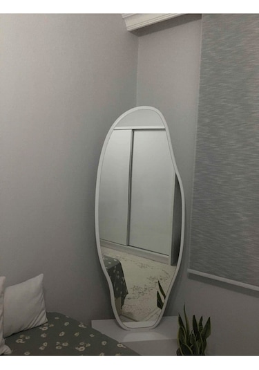 Asimetrik Ayna, Ultralüx Boy Aynası, Asimetrik Boy Aynası 188x66 180 X 65 Beyaz
