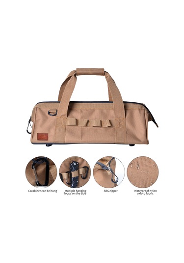 Springsun Kamp Tente Aksesuar Organizer Çantası - 1050d Nilon, Su Geçirmez, Taşınabilir, Çok Bölmeli, Toprak Çivisi & Rope Saklama, Kuru Renk Çok Renkli