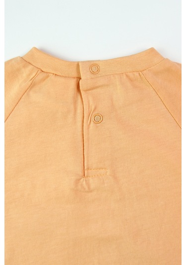 Erkek Çocuk Palmiye Baskılı Turuncu Renk Kısa Kollu Şortlu Alt Üst Takım 001