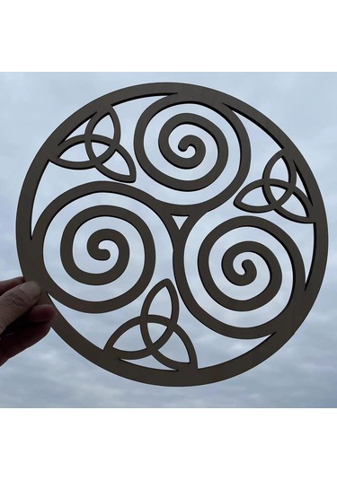 Homyl Ahşap Duvar Heykel Yoga Düğün Triskele-düğümü