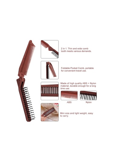 Lemestar Portatif Katlanabilir Saç Tarzı Combı: Isıya Dayanıklı Antistatik Abs+nilon, İnce-geniş Dişli, Saç Bakımı Ve Masaj Için