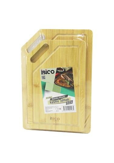 2pcs Setkırık Kenarlı - Oval Delikli Ahşap Bambu Kesim Panosu - Kesme Tahtası 18x28x1cm--22x32x1cm 5256 Çok Renkli