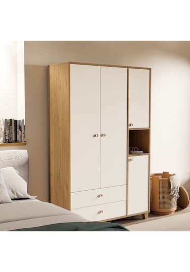 Mezza 3522 Lisa 4 Kapılı Gardırop Sepet - Beyaz