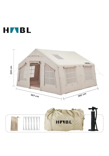 Habl 13 Kişilik 13.2m2 4 Mevsim Şişme Çadır 367 360 220cm Bej