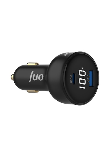 Juo 100w Led Ekranlı Type-c + Usb-a Araç Şarj Aleti İphone & Android & Notebook Araç İçi Şarj Cihazı