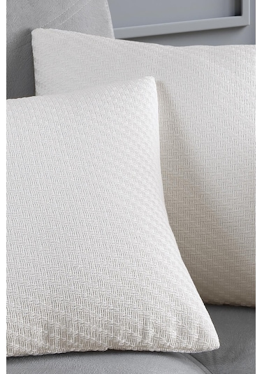 Maisonart Natural 2'li Dekoratif Kırlent Kılıfı Yastık Kılıfı %100 Pamuklu 44x44 Cm