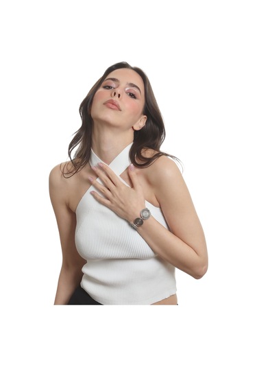 Labalaba Kadın Antik Gümüş Kaplama Ayarlanabilir Zincir Bağlantılı Kesikli Yuvarlak Dokulu Bileklik Gümüş