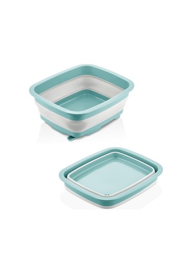 Flosoft Katlanabilir Bulaşıklık Ve Badya, Akordiyon Kaşıklık Bölmeli Tabaklık Kurutmalık Badya Yeşil