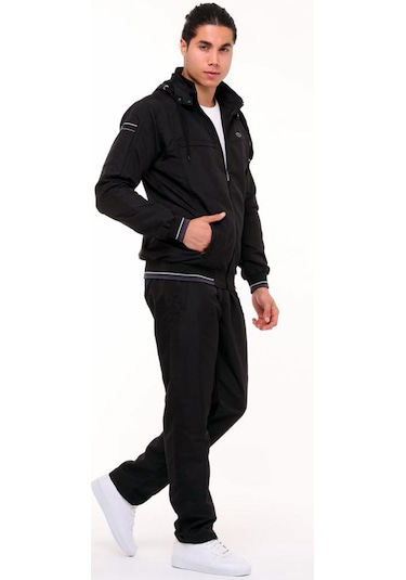 Siyah Erkek Yarım Balıkçı Yaka Micropoly Eşofman Takımı Edy2595s Siyah