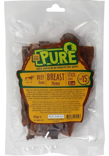 Delibon Pure Köpek için Dana Kurutulmuş Meme 100 G