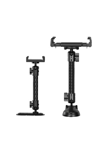 Araç Telefonu Dağı Uzatma Kolu Çift Mafsallı Döner Ayar Karbon Fiber Braketi Biyel, Model: 20mm Top Kafa İçin 140mm