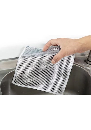 Technow Telli Bulaşık Bezi Mutfak Banyo Bezi Kir Pas Sökücü Telli Temizlik Bezi 3 Adet