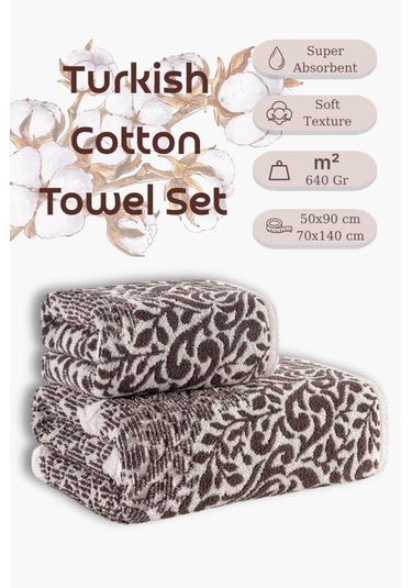 Jakarlı Havlu Set "karna Premium" Grande Havlu Seti 50x90 - 70x140 Cm A