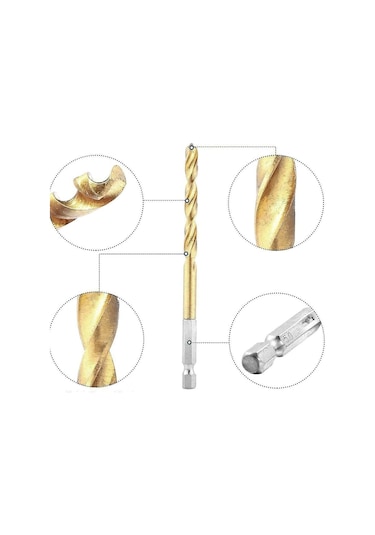 Venoa Dt03 Tin Kaplı Bits Saplı Hss Delici Matkap Uç Seti 3 Parça