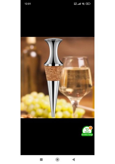 Atay Garage Paslanmaz Çelik Şarap Ve Şampanya Tıpası 1 Adet Açık Gri