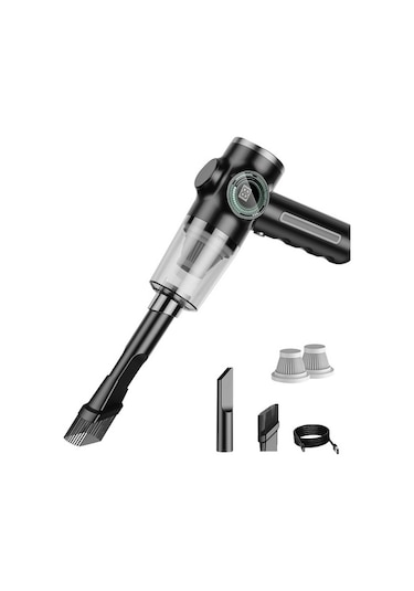 Unimarket Kablosuz Taşınabilir Araba Süpürgesi Mini Elektrikli Toz Emici Üfleyici - Siyah Filtre 1 Adet