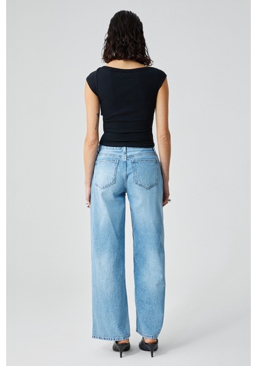 Grımelange Noemı Kadın Balerin Yaka Kısa Kol Slim Fit Ribanalı Siyah Bluz Siyah