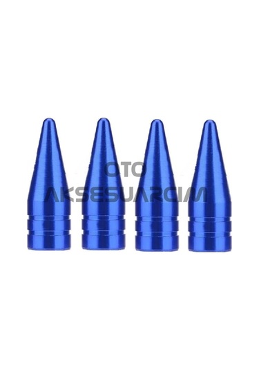 Alüminyum Sivri Sibop Kapağı Mavi 4& 39lü 32mm