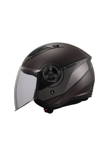 LS2 Aırflow 2 Cover Açık Motosiklet Kask Mat Gri - Siyah