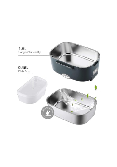 Araba/kamyon Ve Ofis İçin 3'ü 1 Arada Elektrikli Öğle Yemeği Kutusu, Taşınabilir Isıtıcı 220v Ve 12v 24v Paslanmaz Çelik Yemek Isıtıcı Fmy Kdo