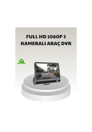 Araç Dvr Kamerası 3 Lü 170 Geniş Açılı Full Hd Ve Park Destekli