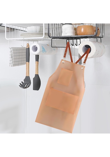 Homyl Pişirme Önlüğü Şef Yağ Geçirmez Önlük Çiçekçi Pembe Çoklu Cepler