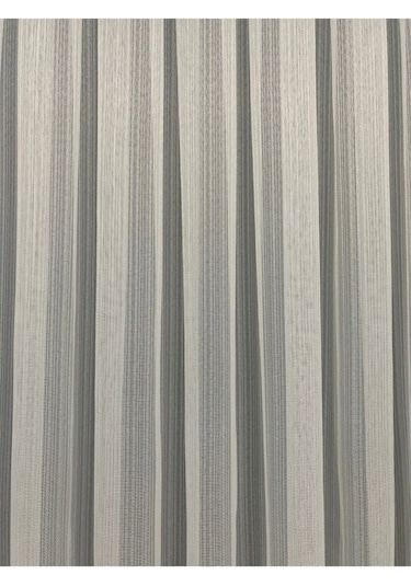 Etek Çizgili Keten Düz Tül 1/3 Sık Pile Ekru