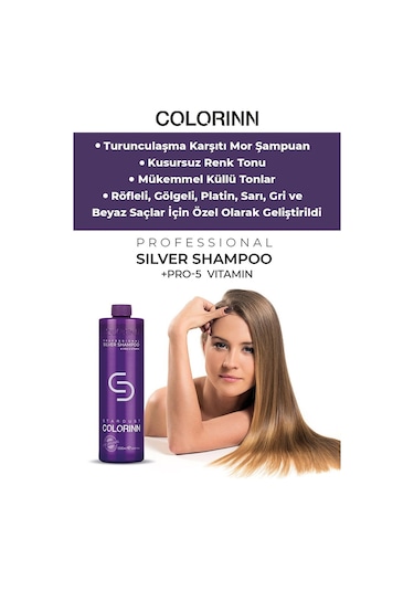 Colorinn Stardust Silver Şampuan Mor Şampuan 1 L