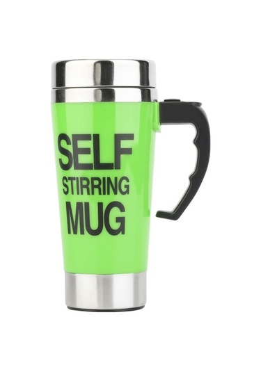 Pazly Cbtx Fx-589 400ml 304 Paslanmaz Çelik Otomatik Karıştırmalı Kahve Fincanı Yeşil, Fincan Kapaklı Yeşil