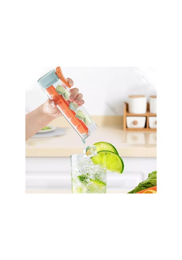 Neevoyu 2024 Yeni Tip Tek Elle Basılabilir 6 Hücre Buzluk, Ev Kullanıma Uygun, Gıda Seviyesi Malzeme, Spill-resistant Tasarım, 2 Adet Turuncu Buz Depolama Kutusu Çok Renkli