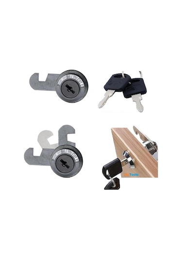 Zhltools Dolap Çekmece Kilidi Mandallı Çekmece Kilidi 2 Anahtarlı Mobilya Dolap Kilit