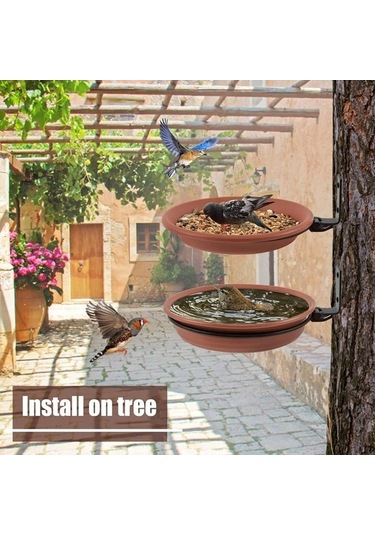 Pazly Spot İkinci Saç Patlayıcı Açık Kuş Yemliği, 2 Disk Ve 2 Braket, Ağaca Asılabilir, Sinek Kuşu Yemliği