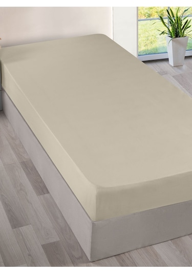 Menderes Home Cotton Collection Ranforce Tek Kişilik Çarşaf Düzboya Krem