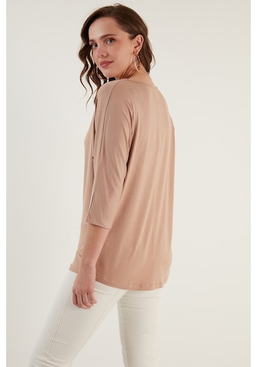Lela Bisiklet Yaka Truvakar Kol Bayan Bluz 5861416Y Bisküvi