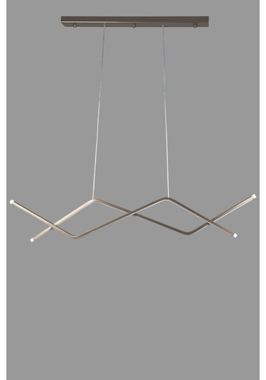 Utku Modern Tasarım Kahverengi Yemek Masası Üstü - Mutfak - Salon Beyaz Led 2 Li Avize Kahverengi