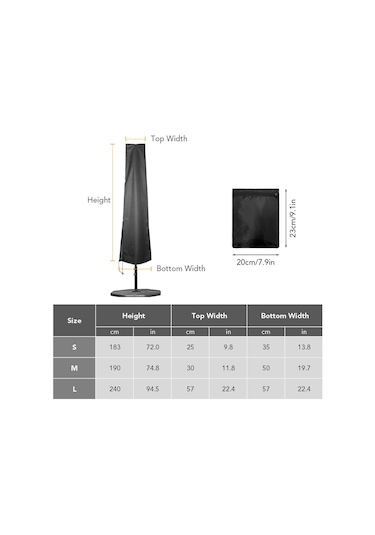 Aubyhe Siyah 210d Oxford Dokuma Çiçek Bahçesi Şemsiyesi Koruması - Su Geçirmez, Toz Ve Hava Etkilerine Dayanıklı - 190x50x30 Cm