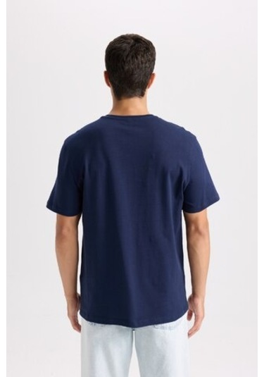 DeFacto New Regular Fit Bisiklet Yaka Basic Düz Kısa Kollu Tişört E1091AXNSNV135 Lacivert