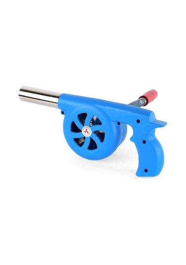 Ranyeek Mavi El Çarklı Mangal Havalandırıcısı - Odun Ateşi Hızlı Artırıcı, Isı Dayanıklı Abs Kasa Ve Paslanmaz Çelik Boru Çok Renkli