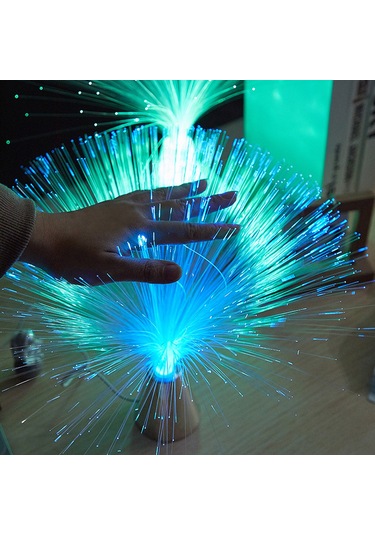 Yaozixa Renkli Fakatlı Fiber Optik Lambası - Yıldız Gibi Parıltı, Ev İçin Sıcak Atmosfer, Pırlanta Tabanlı Pilli Tip Pil Dahil Değil Diğer