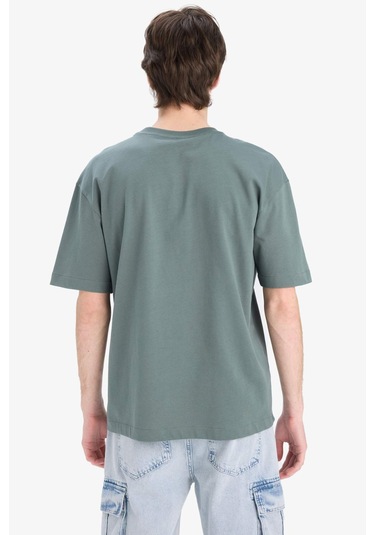 DeFacto Oversize Geniş Kalıp Bisiklet Yaka Basic Düz Kısa Kollu Tişört E6885AXNSGN463