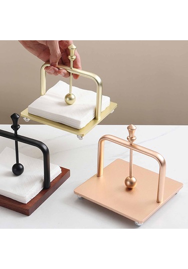 Homyl Peçetelik Metal Dekoratif İçecek Peçete Kutusu Yemek Siyah