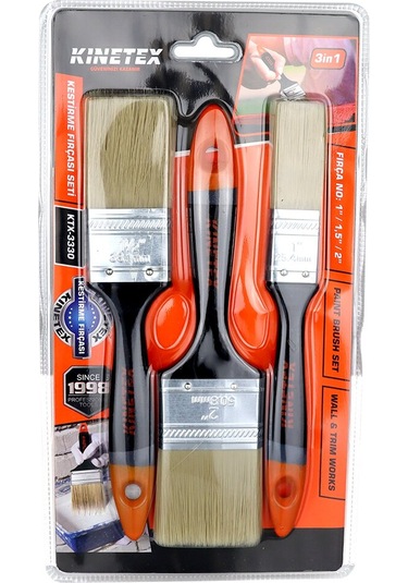 3 Pcs - No:1 İnç / 1.5 İnç / 2 İnç Kestirme Fırça Set 5332