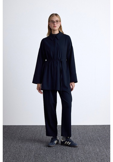 Geniş Yaka Tunik Lacivert Lacivert